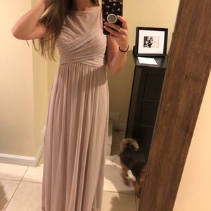 Taupe bridesmaid dress